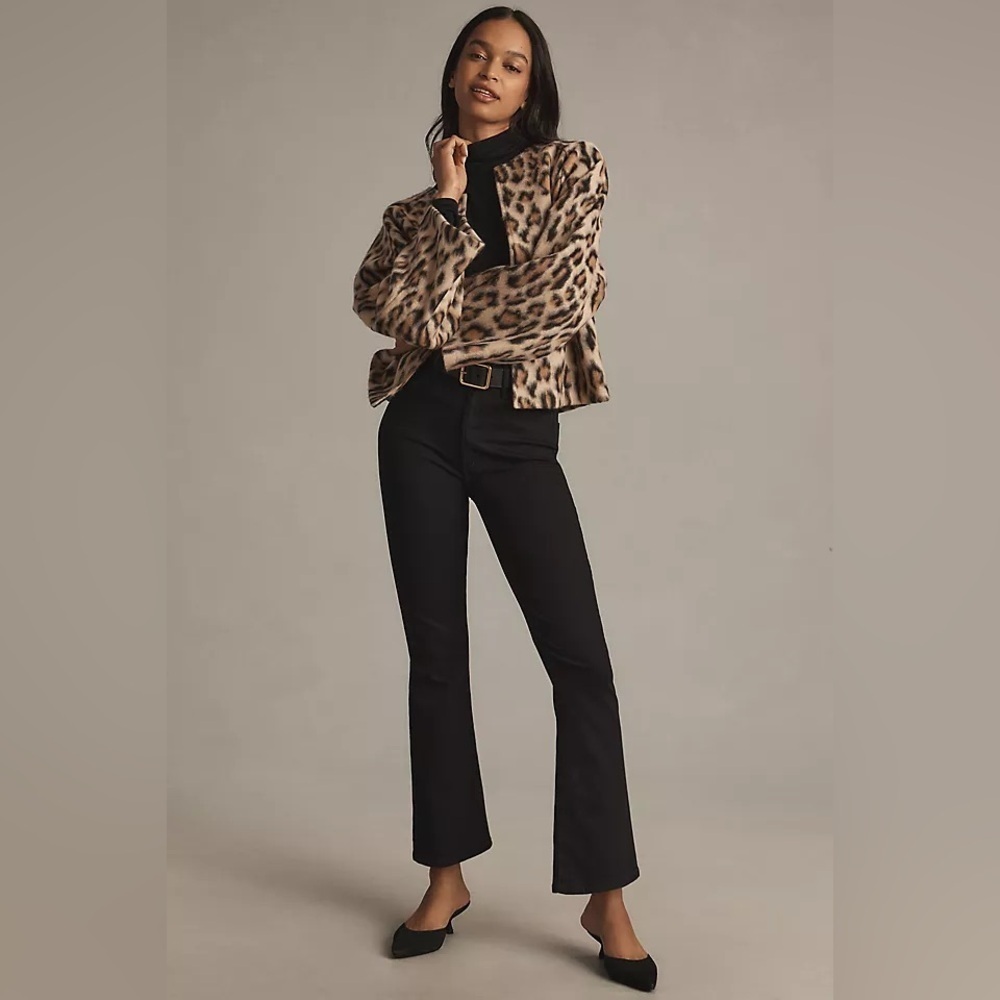 NWT! Anthropologie MOTHER The Hustler High-Rise Ankle Jeans in Black- 23 PETITE🏈